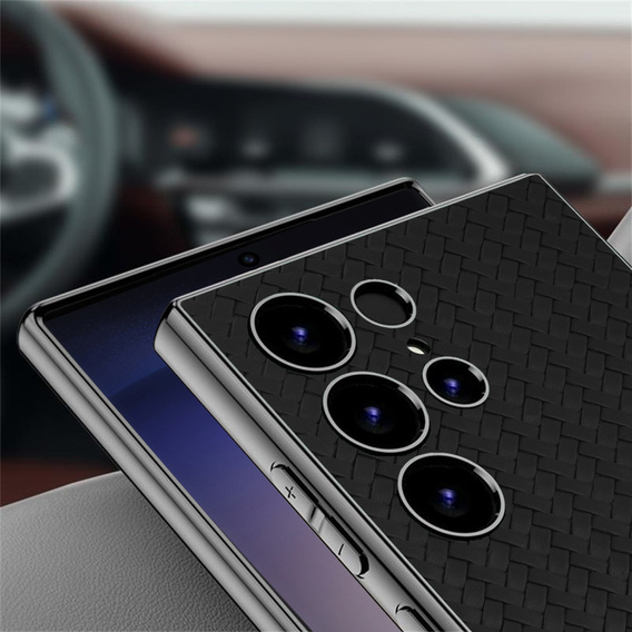 Telefontok a Samsung Galaxy S23 Ultra, GKK Woven Leather, fekete