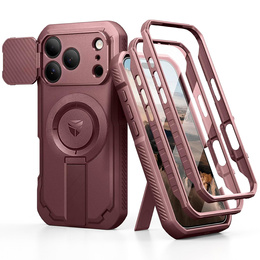 Dexnor páncélozott tok állvánnyal és fényképezőgép zárral, MagSafe iPhone 17 Pro Max készülékhez