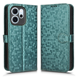 Pántos tok Oppo Reno 14F, pénztárca Rhombus, zöld