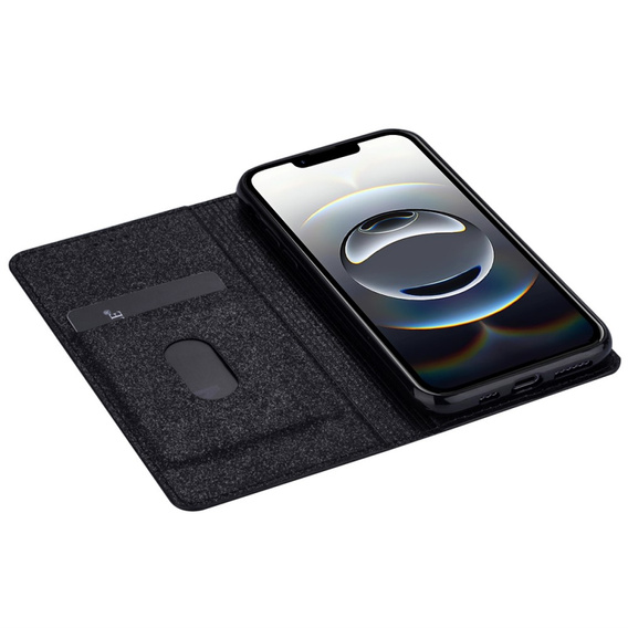 A flip tok iPhone 16E, Card Slot Glittery, fekete