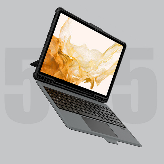 Tok + billentyűzet Galaxy Tab S8+ / Tab S7 +/ Tab S7 FE, NILLKIN Bumper Pen Slot, fekete