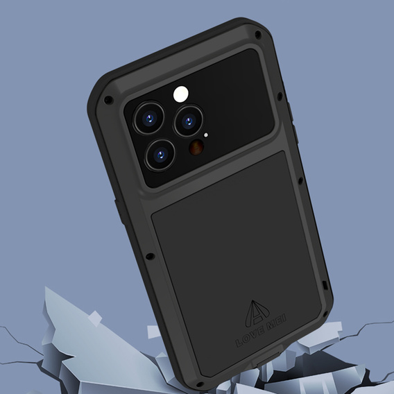 Love Mei Telefontok a iPhone 14 Pro Max, armored with glass, fekete