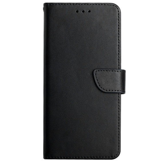 Pattintható tok a Realme C67, Split Leather Wallet, fekete
