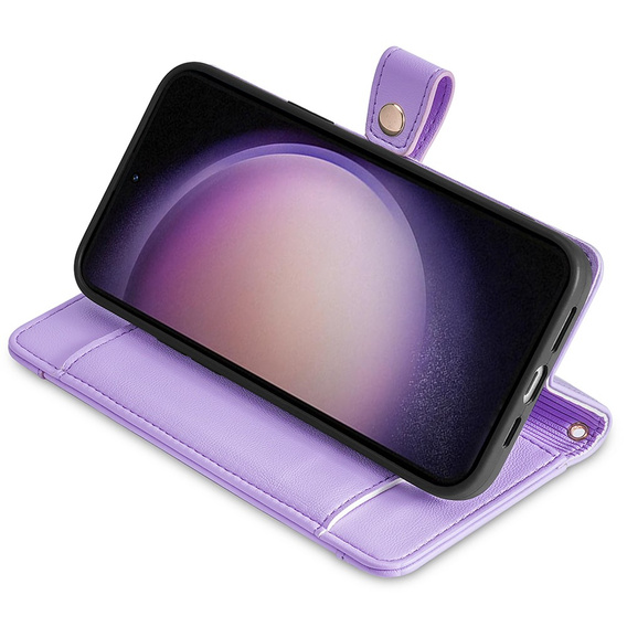 Pattintható tok a Samsung Galaxy A54 5G, Wallet Zipper Pocket, lila