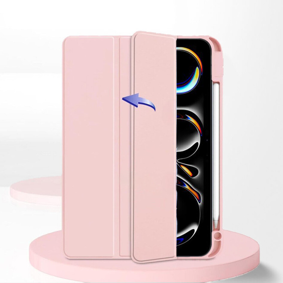 Tok Apple iPad Pro 13" 7 gen. 2024 (A2925, Smartcase Hybrid, tolltartó résszel, rózsaszín
