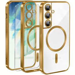 Tok Samsung Galaxy S21 FE-hoz, Electro MagSafe, arany + üveg a képernyőhöz