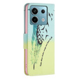 Pattintható tok a Xiaomi Redmi Note 13 Pro 5G, Wallet, Feather kék / sárga