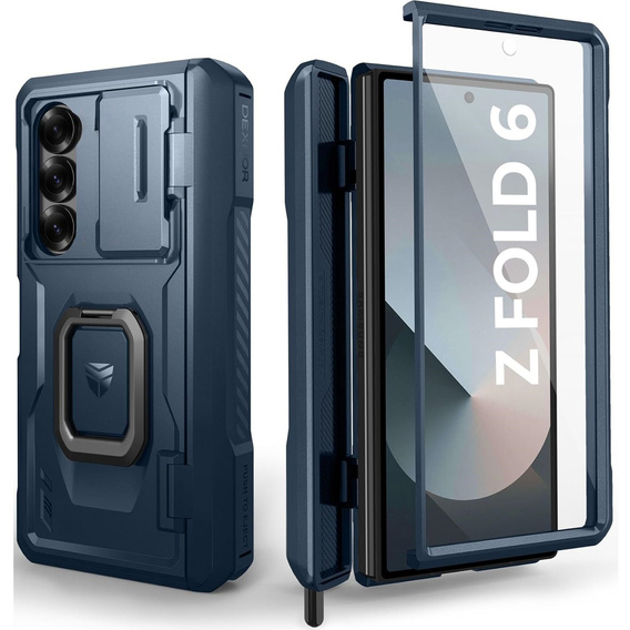 Páncélozott tok a Samsung Galaxy Z Fold 6 5G, Dexnor Full Body S-Pen Slot, kék