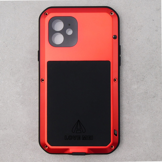 Love Mei Telefontok a iPhone 12, armored with glass, piros