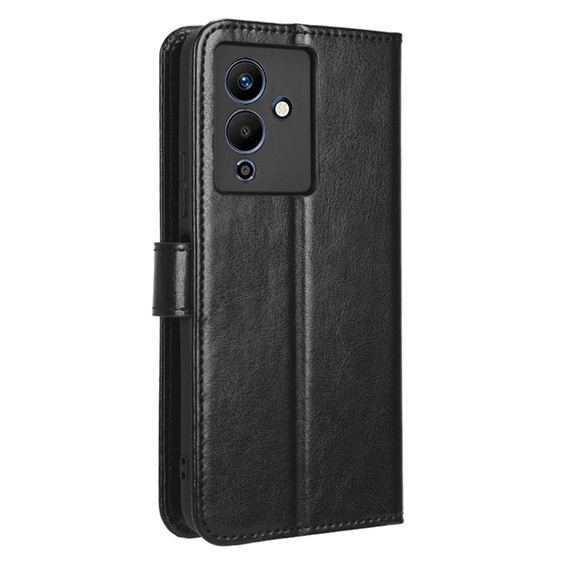 Pattintható tok a Infinix Note 12 5G, Crazy Horse Wallet, fekete