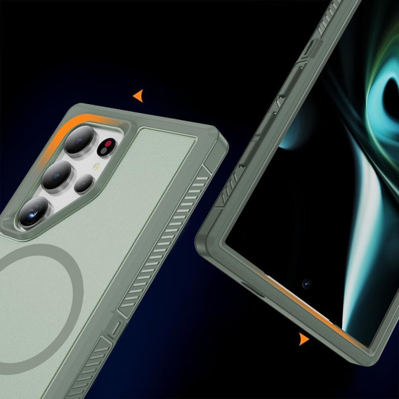 Tok kerettel Samsung Galaxy S22 Ultra készülékhez, MagSafe-hoz, zöld
