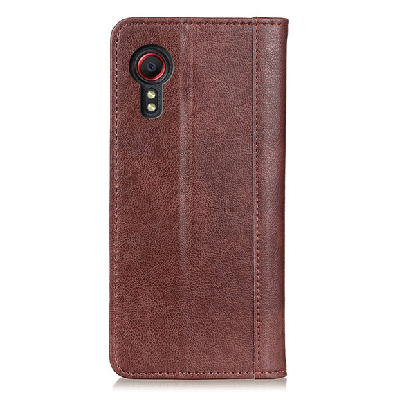 Telefontok a Samsung Galaxy Xcover 7, Wallet Litchi Leather, barna