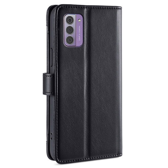 Pattintható tok a Nokia G42, Wallet Zipper Pocket, fekete