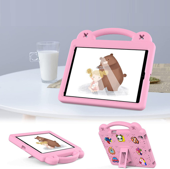 Gyermek tok Lenovo Tab M10 X505F X605F / Tab P10-X705F/L / Huawei T5 10.1, Cute Patterns, állvánnyal, rózsaszín