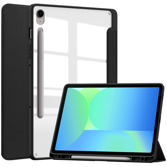 Tok Samsung Galaxy Tab S10 FE+ Plus, Smartcase Hybrid, tolltartó résszel, fekete