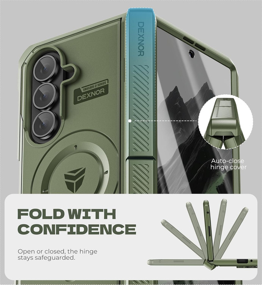 Dexnor Mágneses páncélozott tok kettős alappal Samsung Galaxy Z Fold7-hez