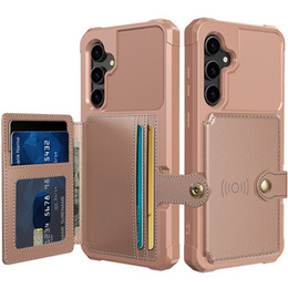 Tok Samsung Galaxy S23 FE, Card Holder Kickstand, rózsaszín