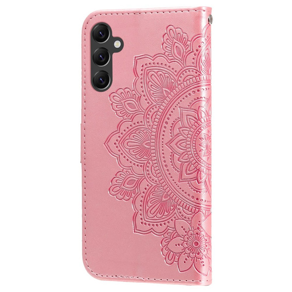 Pattintható tok a Samsung Galaxy A14 4G/5G, Mandala Flower, rózsaszín rose gold