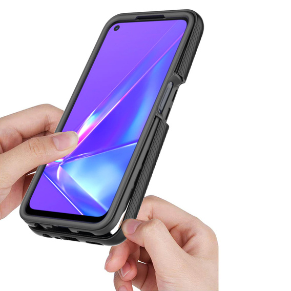 Tok OPPO A52/A72/A92 készülékhez, Shockproof, fóliával, kék