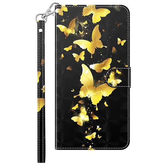 Pattintható tok a Oppo A17, Wallet, Butterflies arany
