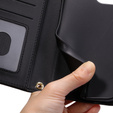 Flap tok Samsung Galaxy A55 5G, Rhombus Crossbody Leather, fekete
