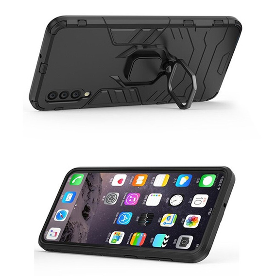 Telefontok a Samsung Galaxy A50, Kickstand Ring, fekete