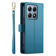 Pattintható tok a Xiaomi 14T Pro, Wallet Zipper Pocket, kék