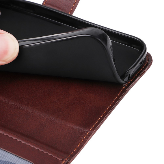 Pattintható tok a Samsung Galaxy A34 5G, Leather Wallet, barna