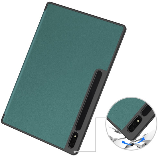 Tok Samsung Galaxy Tab S10 Ultra, Smartcase tolltartóval, zöld