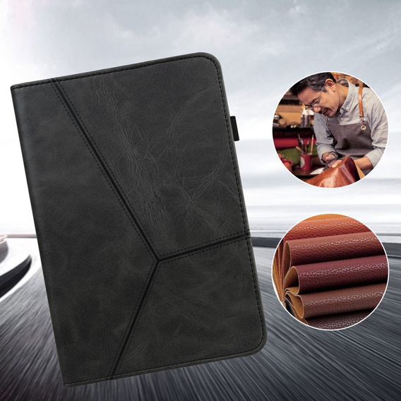 Tok Samsung Galaxy Tab S10 Lite / S10 FE / S9 FE / S9, Classic, tolltartóval, fekete