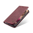 CASEME tok Xiaomi Redmi Note 10 Pro, Leather Wallet Case, piros