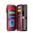 Tok CASEME Samsung Galaxy S25 Ultra, RFID Leather Wallet, vállpánttal, piros