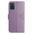 Pattintható tok a Motorola Moto E22 / E22i, Wallet, tree i sowy, lila