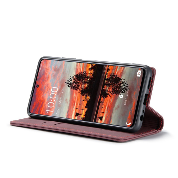 CASEME tok Samsung Galaxy A33 5G, Leather Wallet Case, piros