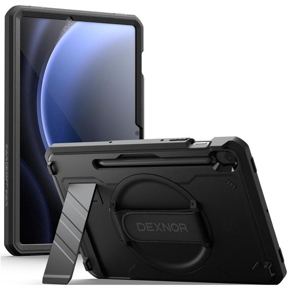 Páncélozott tok a Samsung Galaxy Tab S10 Lite / S10 FE / S9 FE / Tab S9, Dexnor Full Body, fekete