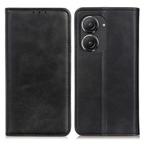 Pattintható tok a Asus Zenfone 9 5G / 10 5G, Split Leather Wallet, fekete