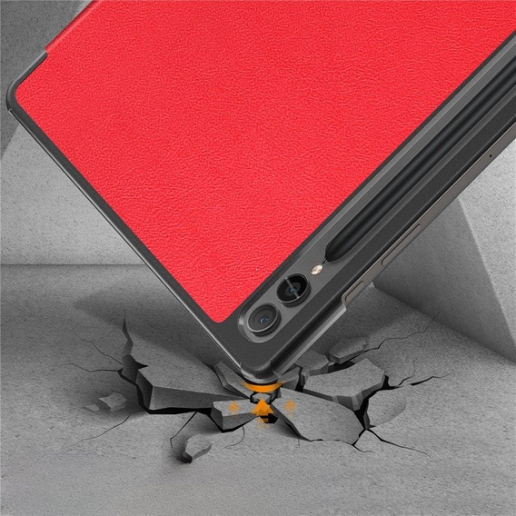 Tok Samsung Galaxy Tab S9 Plus, Smartcase tolltartóval, piros