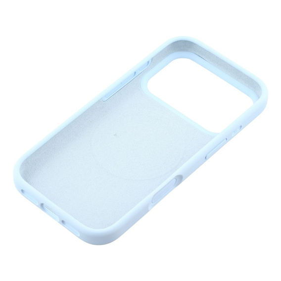 Szilikon tok iPhone 17 Pro Max készülékhez, MagSafe, ütésgátló, kék