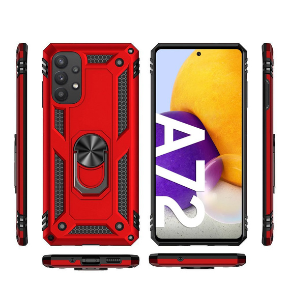 Páncélozott telefontok a Samsung Galaxy A72 5G, Nox Case Ring, kék