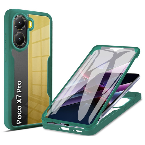 Tok Xiaomi Poco X7 Pro 5G készülékhez, Shockproof, fóliával, zöld
