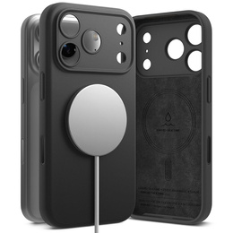 Ringke tok iPhone 17 Pro Max készülékhez, szilikon mágneses MagSafe, fekete