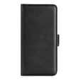 Pattintható tok a Nothing Phone 3a Pro, Leather Wallet, fekete