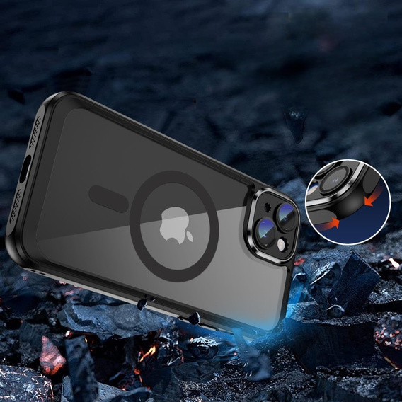 Tok iPhone 15 Plus, ERBORD Impact Guard, MagSafe, fekete