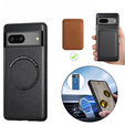 Telefontok a Google Pixel 7A, Leather Hybrid MagSafe, fekete