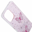 Tok Xiaomi Redmi 13C / Poco C65, Glitter Butterfly, rózsaszín