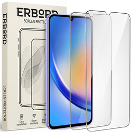 2x edzett üveg a Samsung Galaxy A34 5G, ERBORD 9H Hard Glass a képernyőn