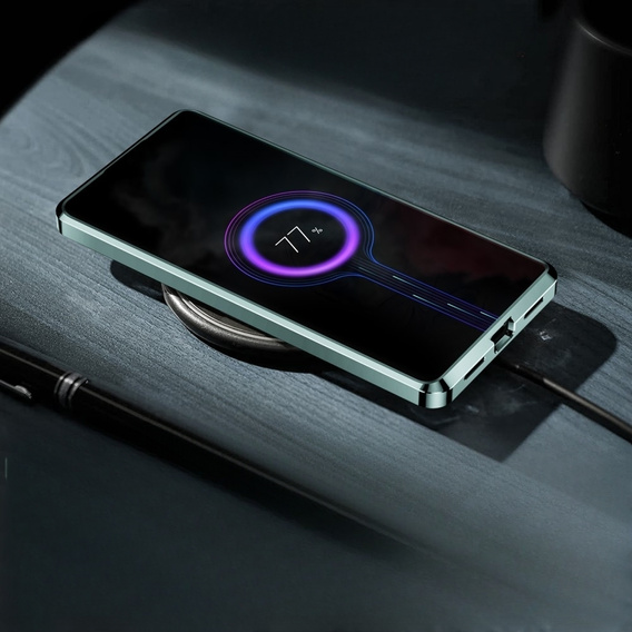 Kameravédő tok Samsung Galaxy Note 10+ Plus, CamShield MagSafe, átlátszó / zöld