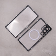 Magnetic Dual Glass MagSafe tok Samsung Galaxy S22 Ultra, fekete