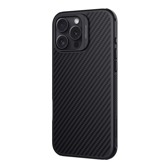 Tok iPhone 16 Pro Max, páncélozott Nillkin, Carbon Fiber, Magsafe, fekete