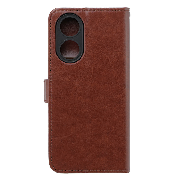 Pattintható tok a Oppo A38 4G / Oppo A18 4G, Crazy Horse Wallet, barna